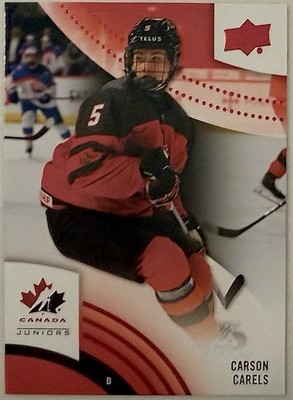 Carson Carels 2025 Upper Deck Team Canada Juniors #68 Red RC 2026 draft prospect