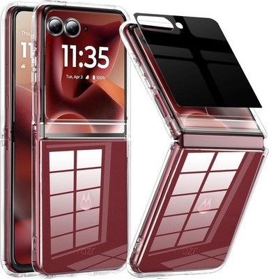 for Motorola Razr Plus 2025 Case with Built-in Privacy Screen Protector,Thin Sli