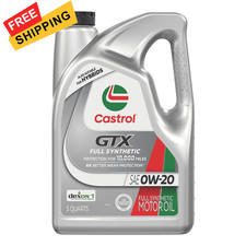 Castrol GTX Full Synthetic 0W-20 Motor Oil, 5 Quarts 5 Quarts, Amber 31.15 per gallon