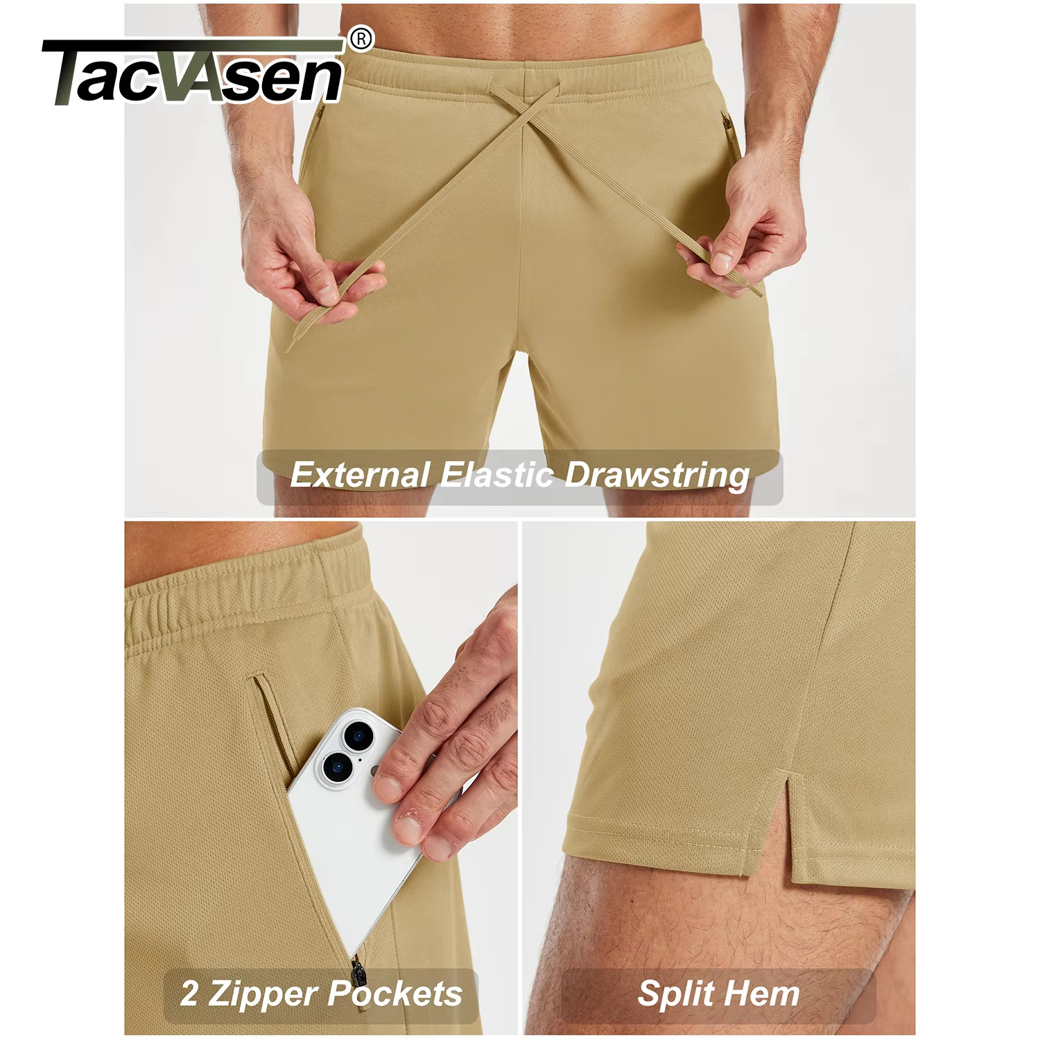 I Men's Mesh Running Shorts, Quick Dry, Lightweight, 5 Inch, With Pockets image 5