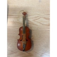 Violin With Bow Cello 7" Wooden Christmas Ornament Holiday Decor