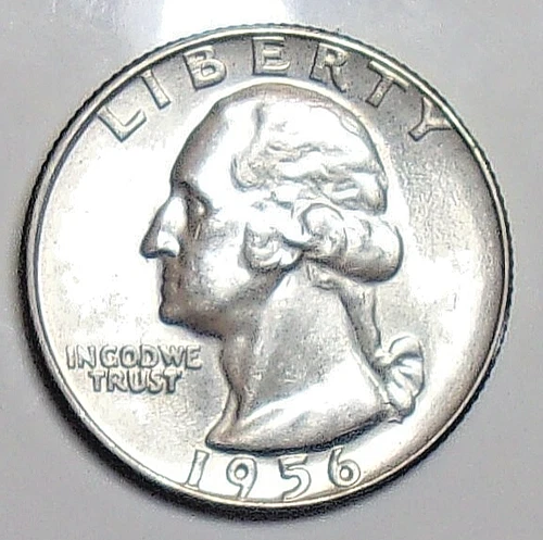 1956 D Washington Quarter Uncirculated 90% Silver U.S. Coin