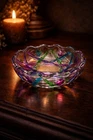 Vintage DueZeta Murano Glass Dish Hand Painted Italy Trinket Bowl