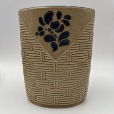 Vintage Pfaltzgraff Folk Art Basket Weave Utensil Holder USA