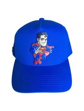 Royal Bluue 3D Patch Snapback Hat Cartoon Character Adjustable Cap Superman