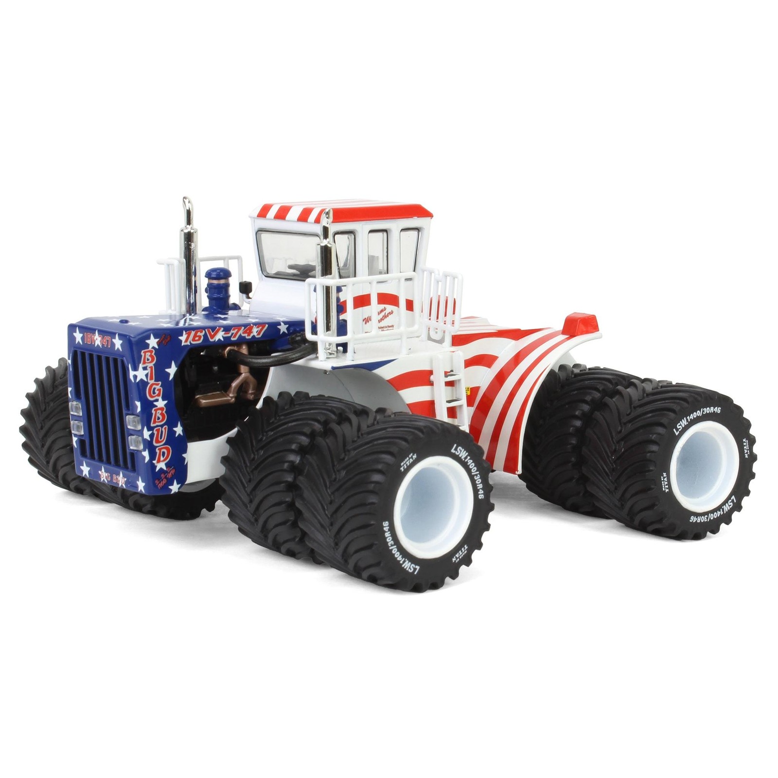 Твердотельный накопитель First Gear 1/64 Big Bud 16V-747 SSD мощностью 1100 л.с. Патриотическая версия Titan LSW 60-1913