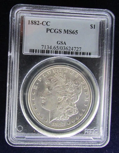 1882-CC Morgan Silver Dollar GSA PCGS MS65