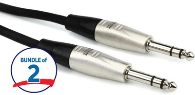Hosa HSS-005 Pro Balanced Interconnect Cable (2-Pack) - REAN 1/4-inch TRS Male
