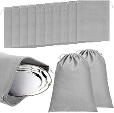 10 PCS Silver Storage Bags, 9" X 11.8" anti Tarnish Storage Bag Fabric Cloth