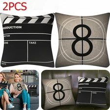 2PCS Movie Night Theater Pillow Covers Throw Pillow Cushion Cases Sofa No Core
