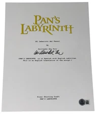 Guillermo del Toro Signed Autograph Pan's Labyrinth Script Screenplay Beckett