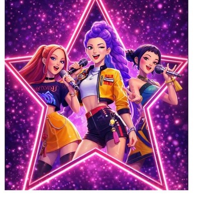 Birthday Party Invitations Animated Pop Star Girls Multicolor Kids Decoration