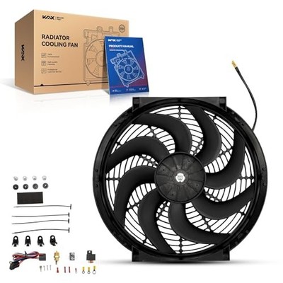 Slim Fan Push Pull Electric Radiator Fan, 12V Radiator Fan 14 inch Universal