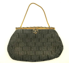 Vintage Purse Made in France Beaded Purse with Rosette Clean Nice