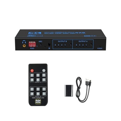 4K 60Hz HDMI Matrix Switcher Splitter 4x2 4 In 2 Out For PC/Laptop/ HD Players