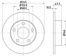 2x HELLA PAGID Bremsscheibe PRO 8DD 355 105-681 für PASSAT 3B3 3B6 B5 3B5 3B2 A4