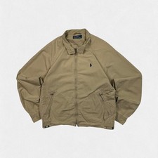 Vintage Polo Ralph Lauren collared harrington jacket beige medium