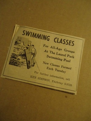 Swimming Classes Laurel Park Pool LAUREL MD 1955 newspaper ad