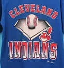 Cleveland Indians Guardians Blue 1995  Single Stich T-shirt Size XL Made In USA