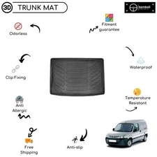 Vehicle Specific Rubber Trunk Mat Cargo Liner Fit For Peugeot Parter 1998 - 2008