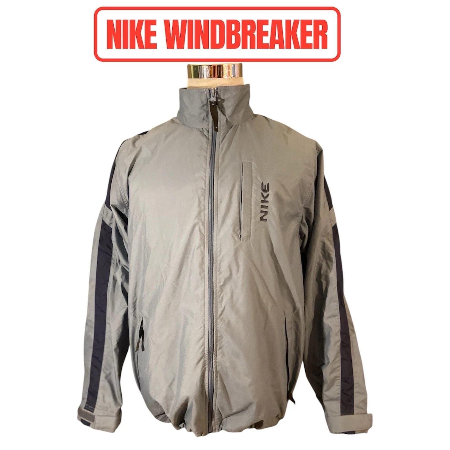 Nike Windbreaker Jacket Men’s Size Medium Gray