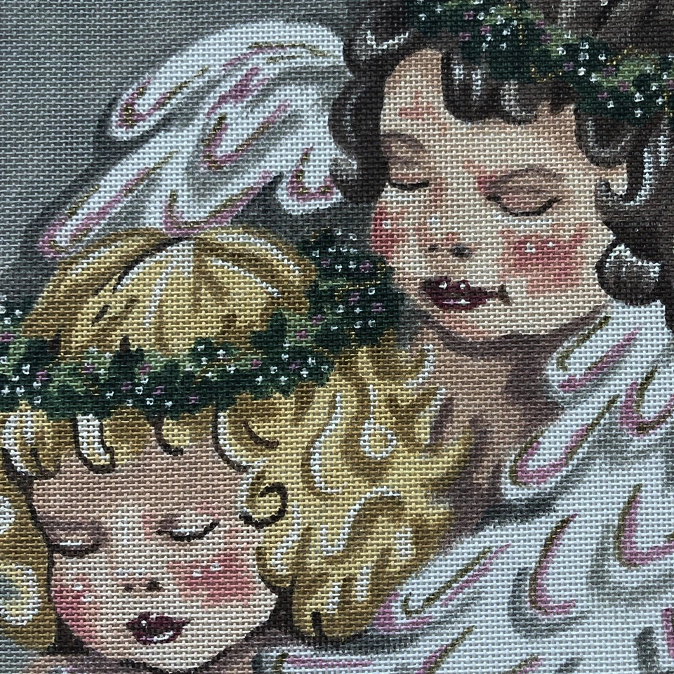 The Painter Sweet Angel Babies Handpainted Needlepoint Canvas 18 Count Nursery - Image 2 of 4