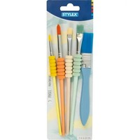 Stylex Pinselset 5 Pinsel Schule Haarpinsel Borstenpinsel Flachpinsel Set 35067