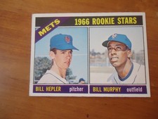 1966 Topps Rookie Stars Card # 574 New York Mets Bill Hepler Bill Murphy High #. rookie card picture