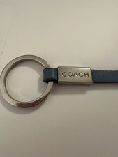 Vintage Coach Blue Leather Loop Keychain Key Ring Purse Accent