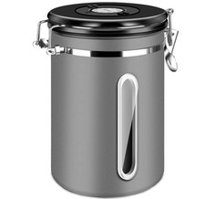 B-Ware 1,8L Kaffeedose 304 Edelstahl Datums-Tracker, Fenster luftdichter-Grau