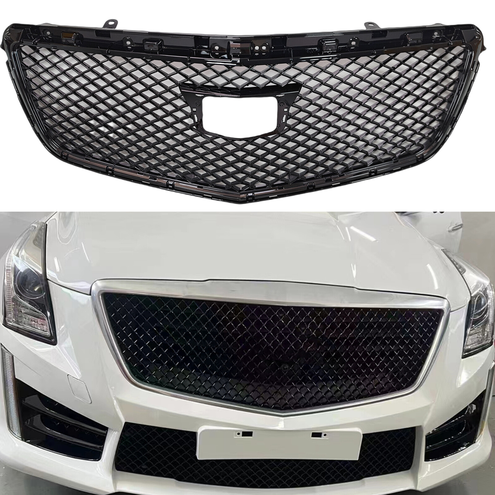 Cadillac ATS 2015-2019 Black Front Bumper Grille Mesh Kit