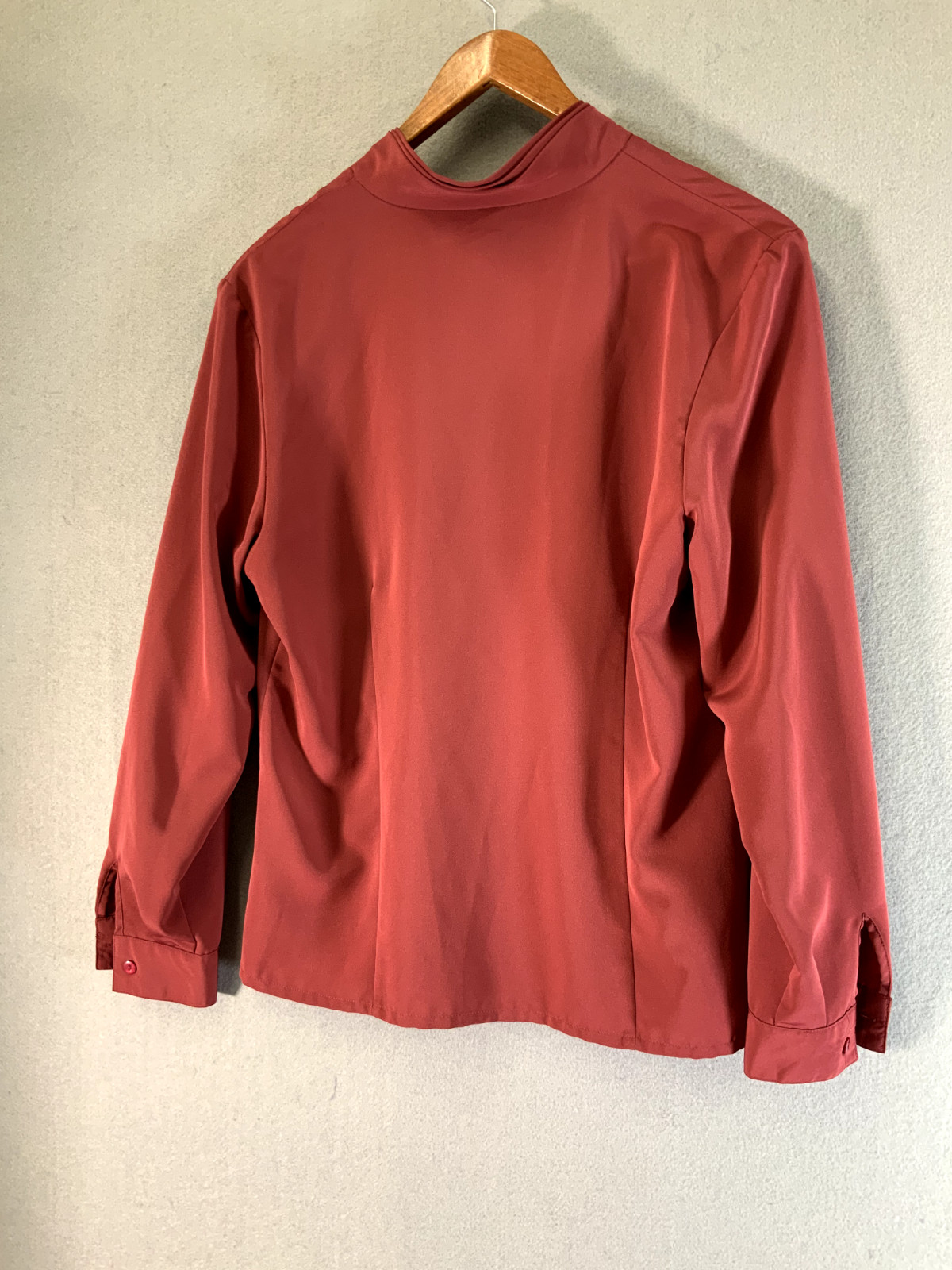 Vintage Pendleton Button Up Blouse Cranberry Long… - image 3