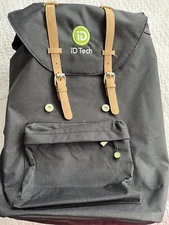 NWT THREADS BY PEERLESS Backpack Black Canvas Snaps Zips &Buckles “iD Tech” NEW