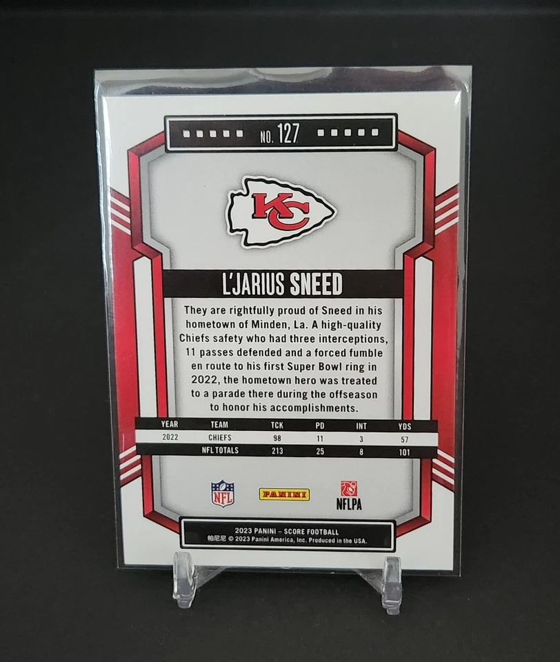2023 Score Yellow #127 L'Jarius Sneed Kansas City Chiefs - Image 2 of 2