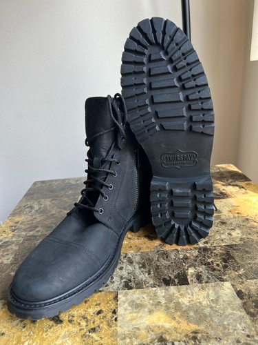 Thursday Boot Co. Casa Moto Black Boots Men's size 12.5-RIGHT BOOT BROWN ZIPPER* - 第 9/14 張圖片