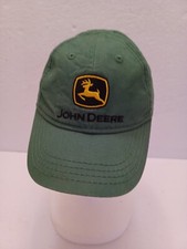John Deere Green Adjustable Child/Youth Ball Cap/Hat ELASTIC STRETCH BACK USED