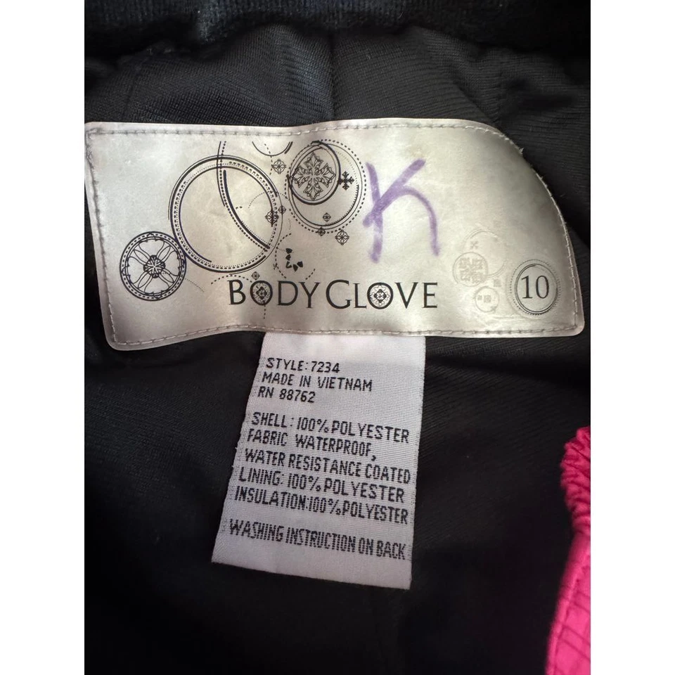 Боди перчатки снег брюки водонепроницаемый изолированный лыж ярко розовый девочек размер 10 - Изображение 4 из 4