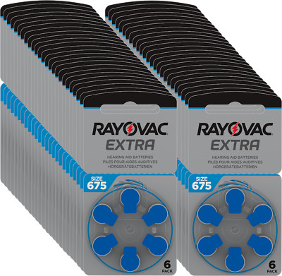 300 x Rayovac Extra Advanced Hearing Aid Batteries 675 675AUN-6XEMF 50 Blisters