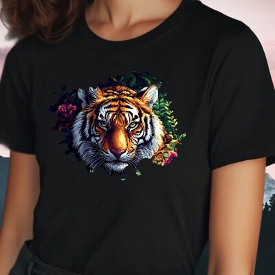 T-Shirt Frauen Tiger Pixel Art Motiv Baumwolle Größe S bis 3XL