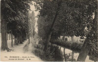 Old postcard EVREUX Bords de l'Ilon - Avenue de Breteuil (1148308)