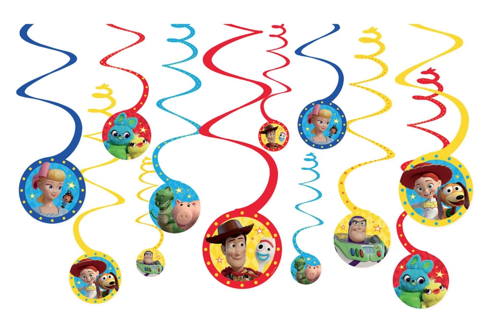 Toy Story 4 Swirl Decorations~Toy Story 4 Spiral Decorations~Boy Birthday Party  - Image 2 of 4