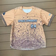 Space Cowboys Men's XL Brown Baseball Jersey Splatter Pattern #24