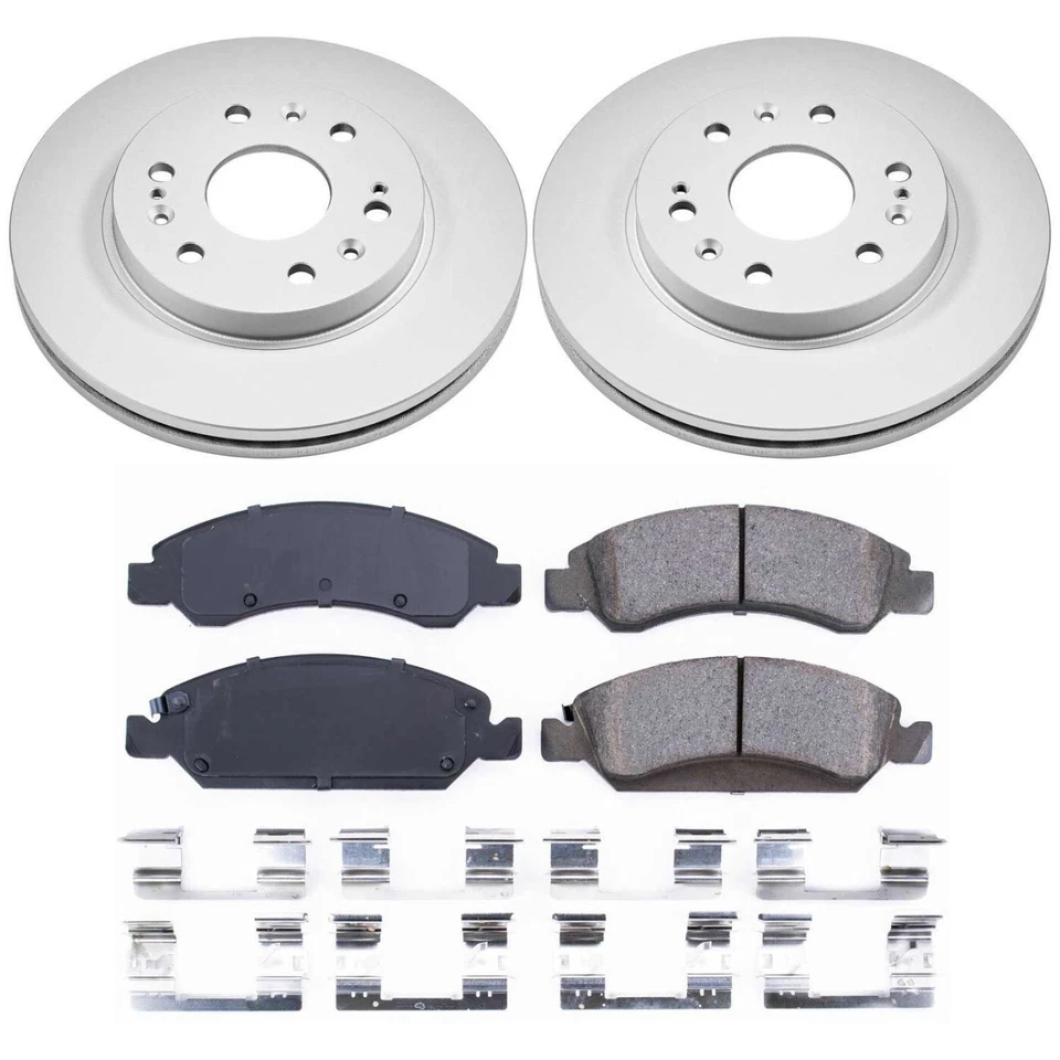 Kit de pastillas y disco de freno delantero Powerstop CRK2069 para GMC Sierra 1500 2008-2018 Foto 2 de 2