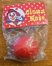 Red Sponge Clown Nose Joke Circus Halloween Costume Vintage 