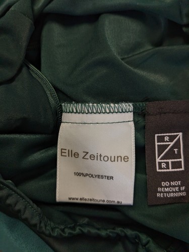 Elle Zeitoune Size Small Magnolia Strapless Gown Maxi Shift Dress Green Satin - Picture 19 of 20