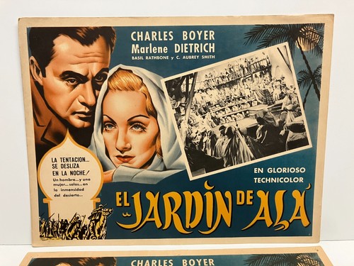 Lot of 2 *** Original THE GARDEN OF ALLAH Mexican Lobby Cards ~ Boyer / Dietrich - Picture 2 of 5