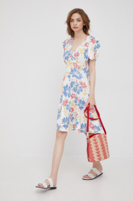 Polo Ralph Lauren Tulum Floral Button-Front Linen Mini Dress White Bust Bust 40''