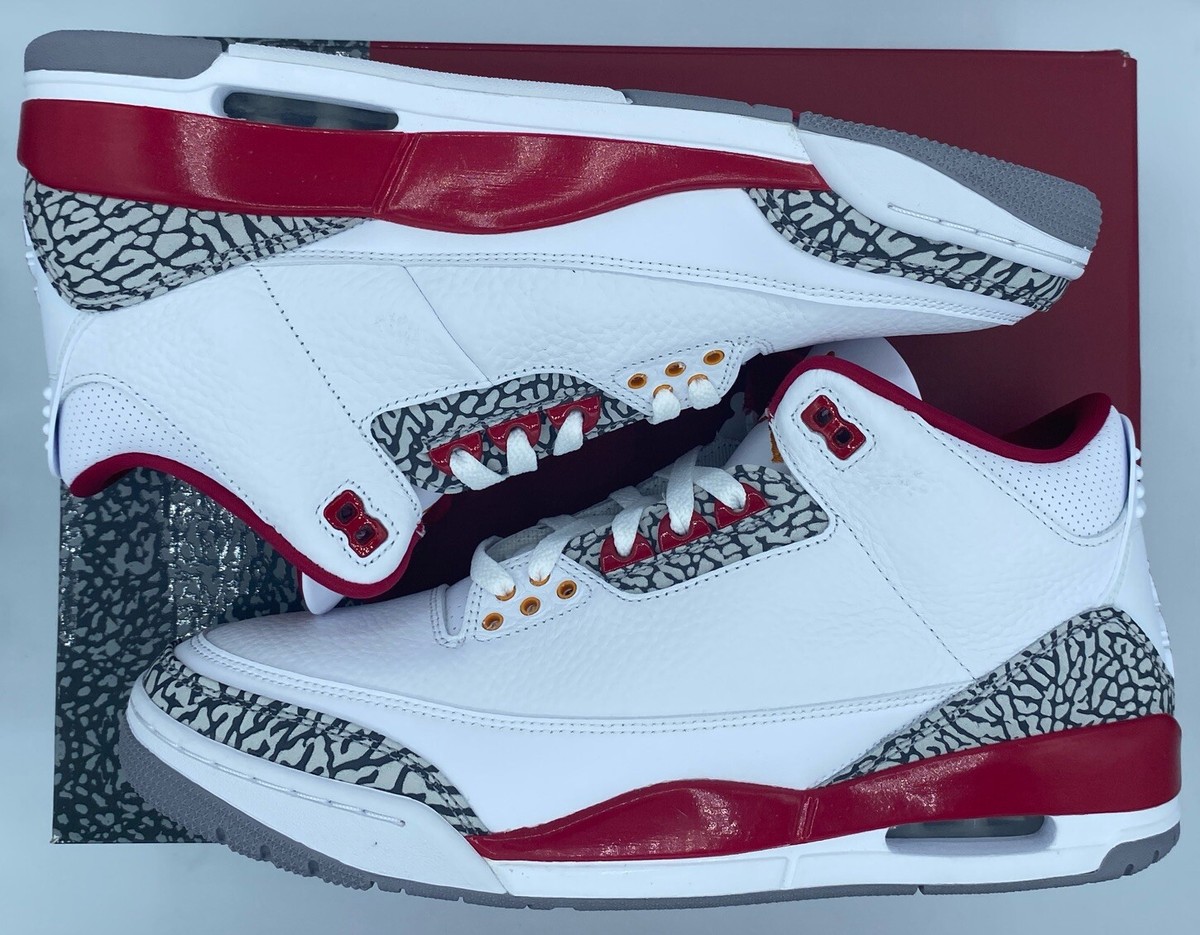 DS Brand New Air Jordan 3 Retro Cardinal Red Sz-12.5 CT8532-126 W