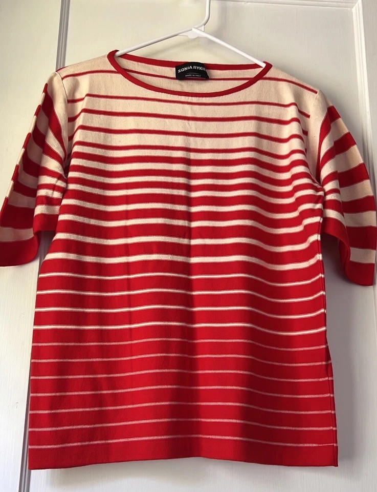 Blusa Top SONIA RYKIEL Rayas 100% Algodón Top M Foto 2 de 4