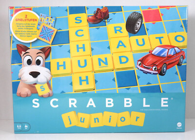 Mattel Scrabble Junior -Wortspiel, Spielend lesen lernen 2 Spiele ab 6 Jahre